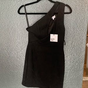 Asymmetrical black short dress